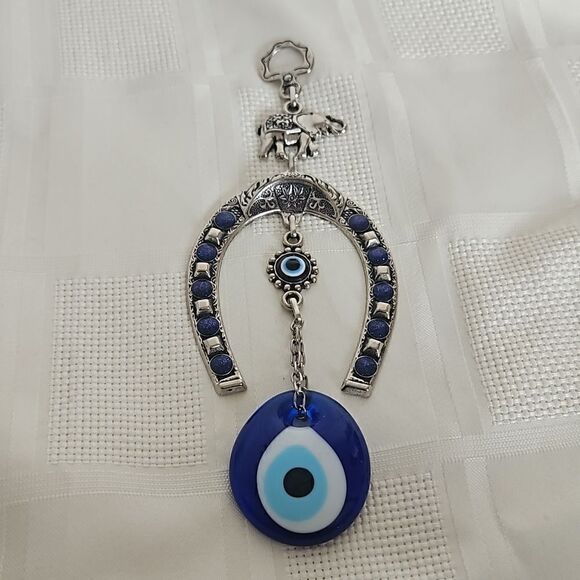 Hanging Horseshoe Medium Royal Blue/ Silver - Picture 9 of 16